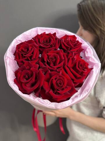 Монобукет с 7 французскими розами