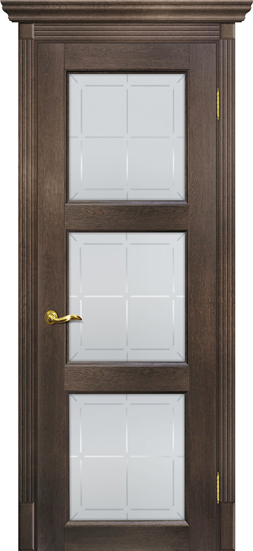 Дверь Тоскана-4 / Цвет Фреско / Сатинат, контурный полимер б-цв. рис. Ромб / Двери МАРИАМ