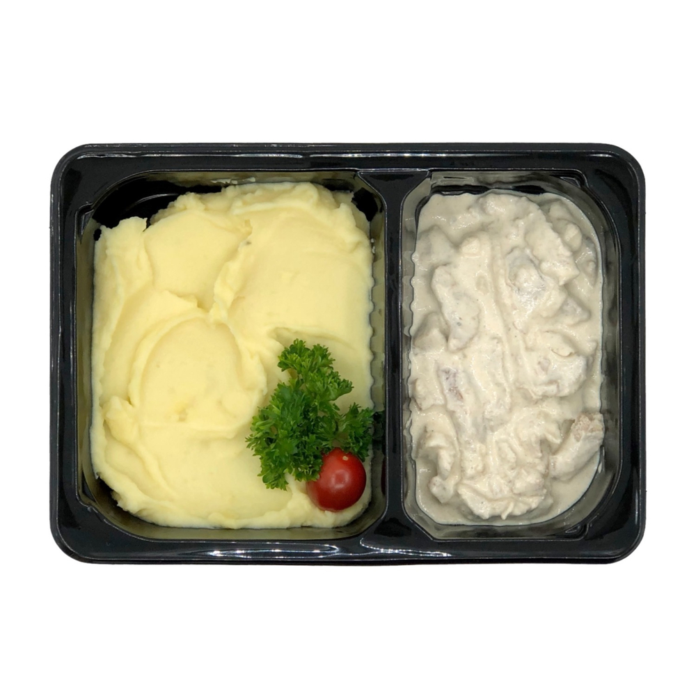 Бефстроганов с картофельным пюре