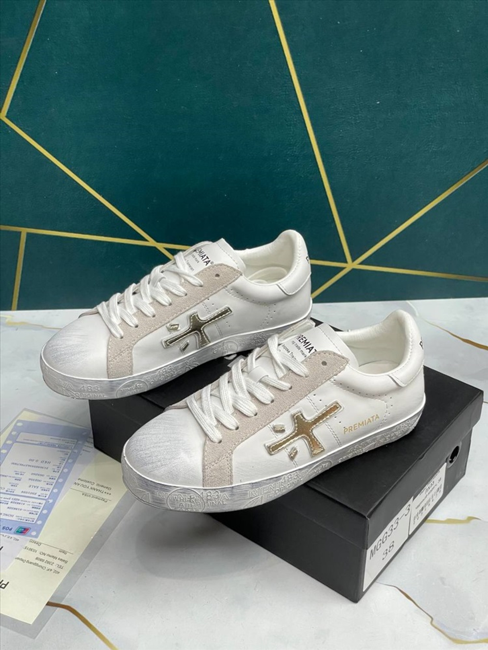 Premiata 483 Print Edition Beige