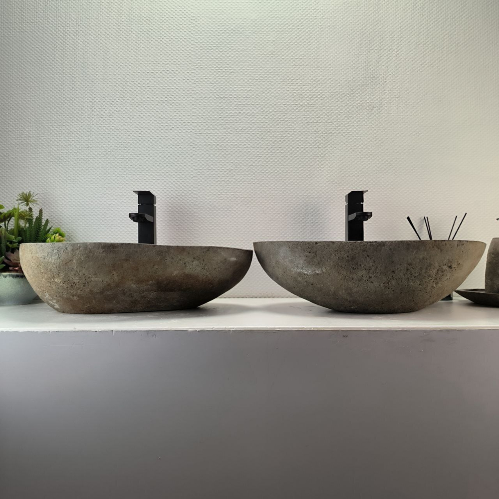 Раковина из речного камня ПАРА! RS-63842 54*38*15 2шт 0127