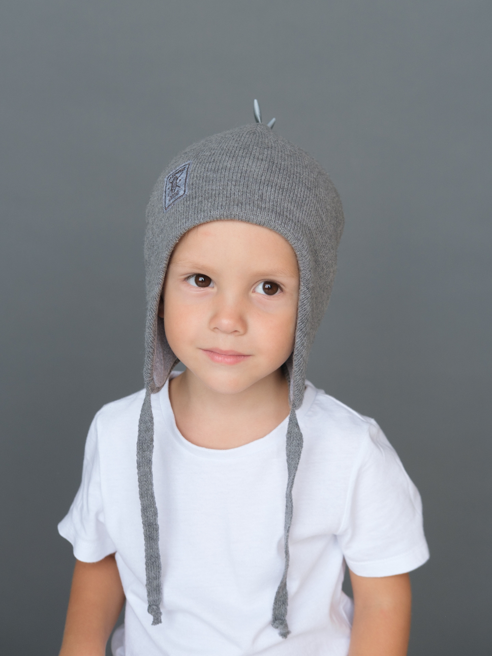 Шапка весенняя/осенняя вязаная ОРЕО (Пепельный)