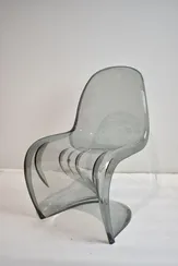Стул Panton Ghost, прозрачный дымчатый