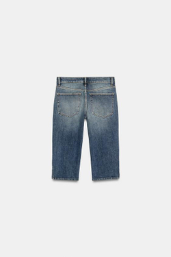 ZARA ДЖИНСЫ КАПРИ TRF ИЗ ДЕНИМА СО СРЕДНЕЙ ПОСАДКОЙ, СИНИЙ