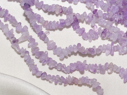 Нить бусины из лавандового аметиста 6-7мм (галька)
