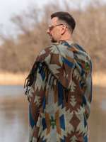 Палантин теплый с орнаментом Навахо