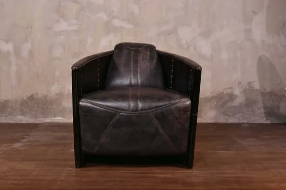 Кресло RS114, черная кожа