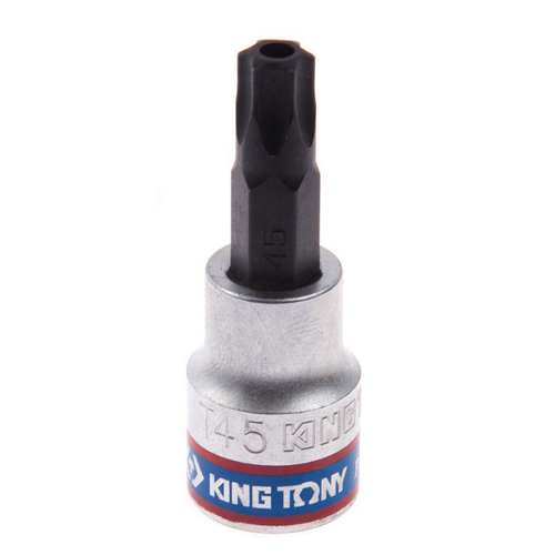 KING TONY (302745) Насадка (бита) торцевая 3/8", L = 50 мм, TORX с отверстием, T45