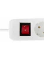 Удлинитель Sonnen Psw-303, 3 розетки c заземлением, выключатель 10 А, 3 м, белый