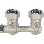 Узел нижнего подключения угловой STOUT - 3/4" (НР/НГ, PN10, Tmax 120°С, для однотрубной системы)