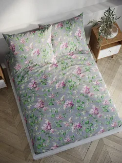 Постельное белье "Syringa" семейное наволочки 50х70 2шт Простынь на резинке 160х200 см Пододеяльник 145х215 см(2шт) Сказка сатин