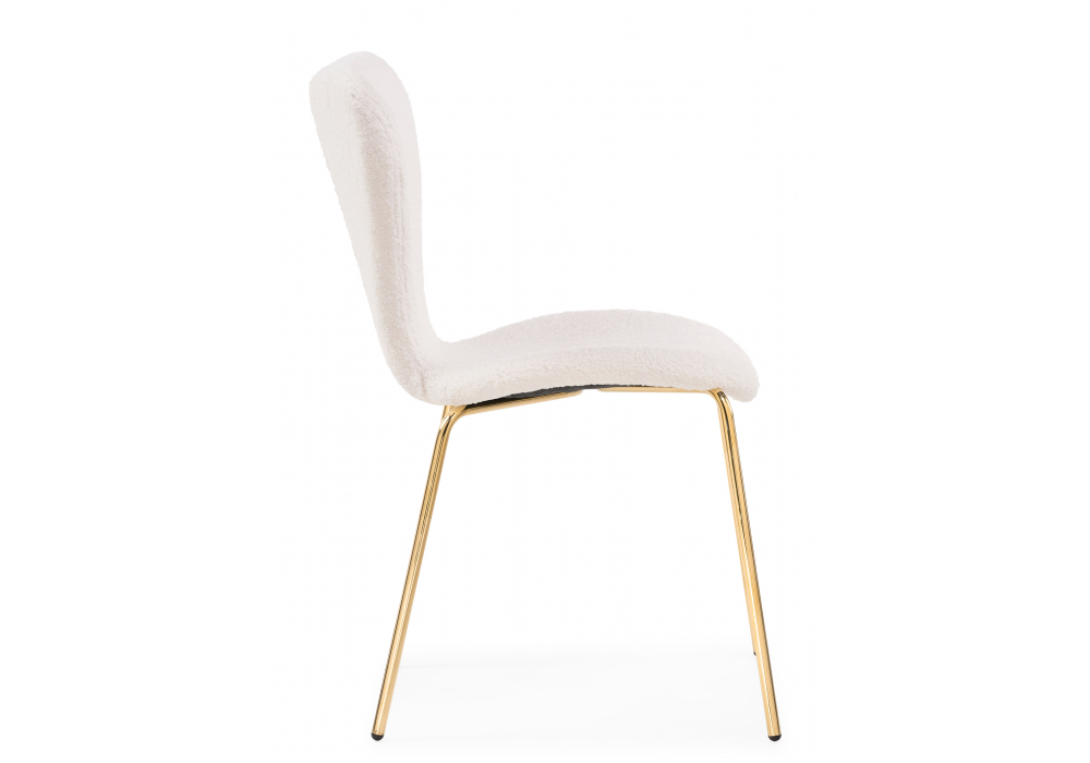 Стул на металлокаркасе Woodville Solo white, gold