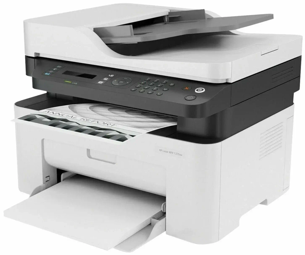 МФУ лазерное HP Laser 137fnw (4ZB84A) A4 WiFi белый/серый