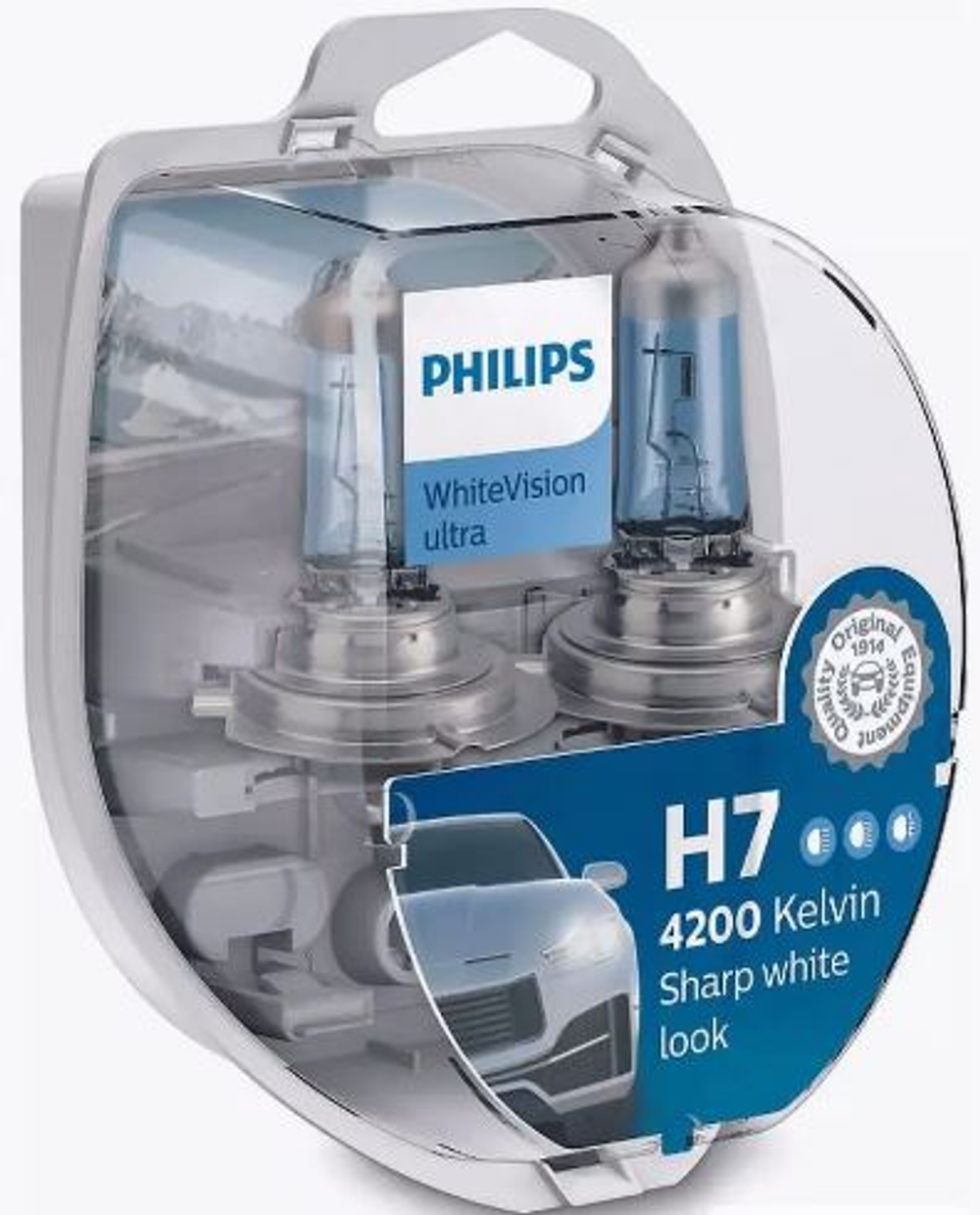 Автолампа H7 12V 55W (PX26d) Philips 4200К White Vision Ultra (к-т2шт+2штW5W) #12972WVUSM ORIGIN