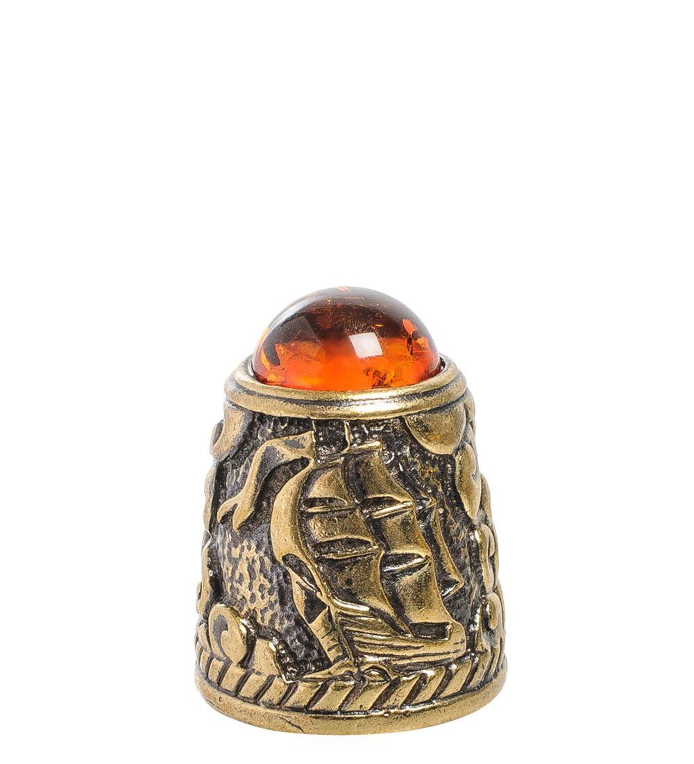 AM-2025 Наперсток «Море» (латунь, янтарь)