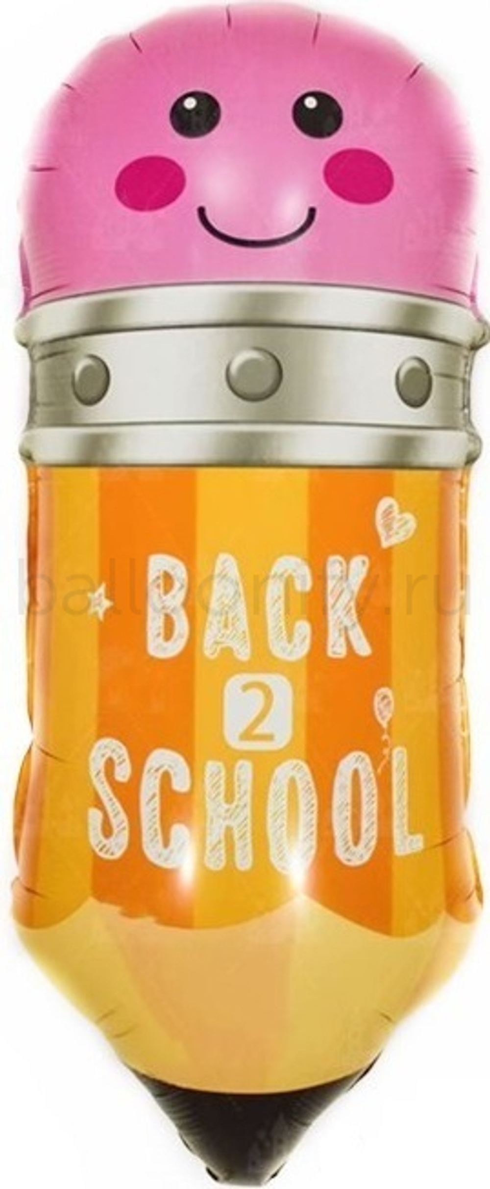 Шар (29''/74 см) Фигура, Школьный карандаш, Желтый, 1 шт.