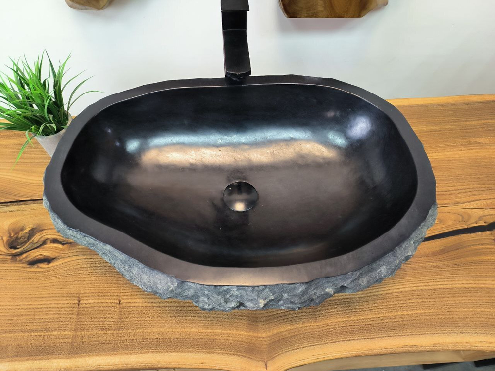 Раковина из андезита Erozy Black EA-65659 60х40х15 из натурального камня