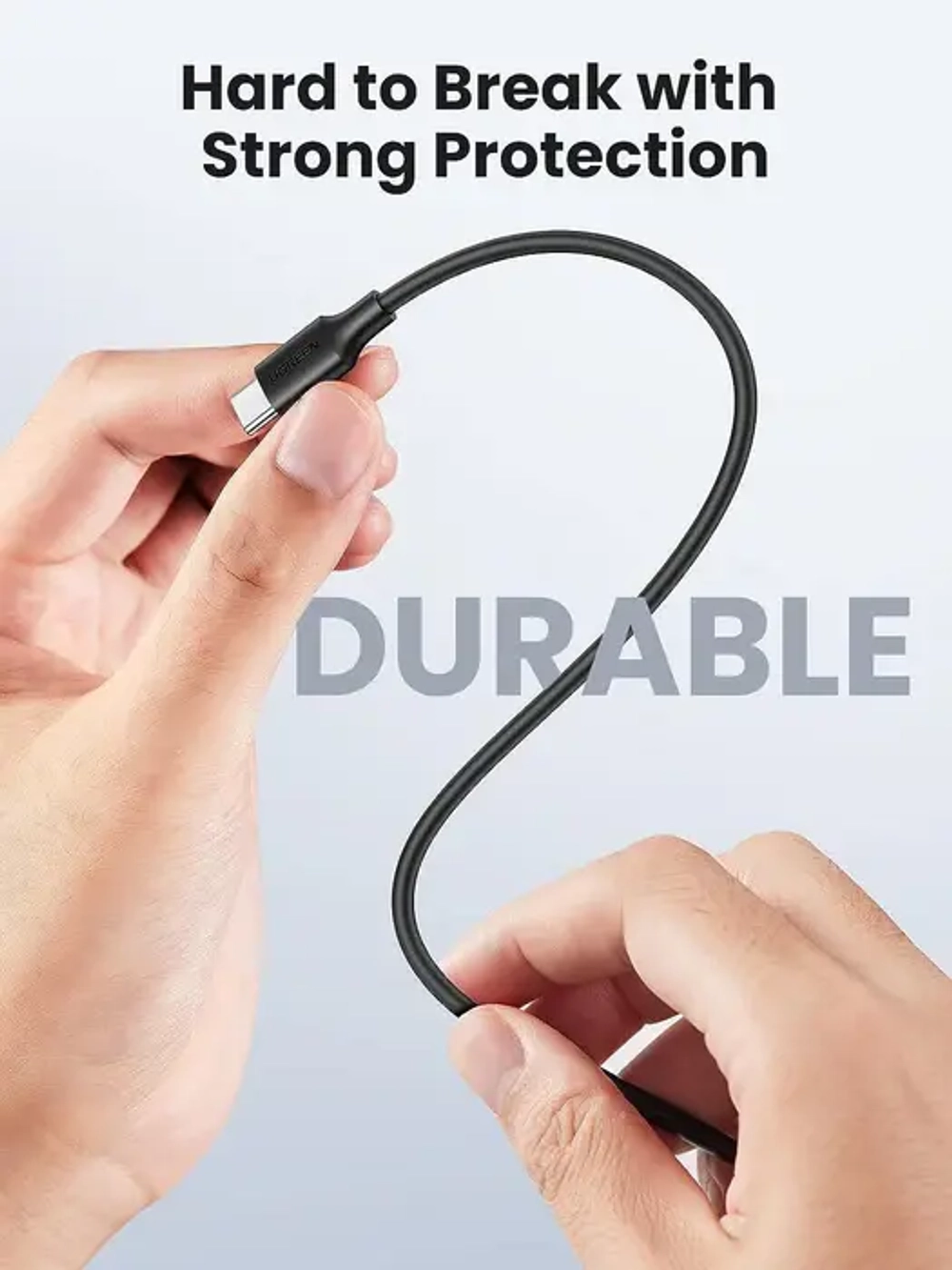 Кабель USB C - USB C, 480Mbps, 3A, QC4.0/PD3.0, 60W, 0.5m, UGREEN 50996