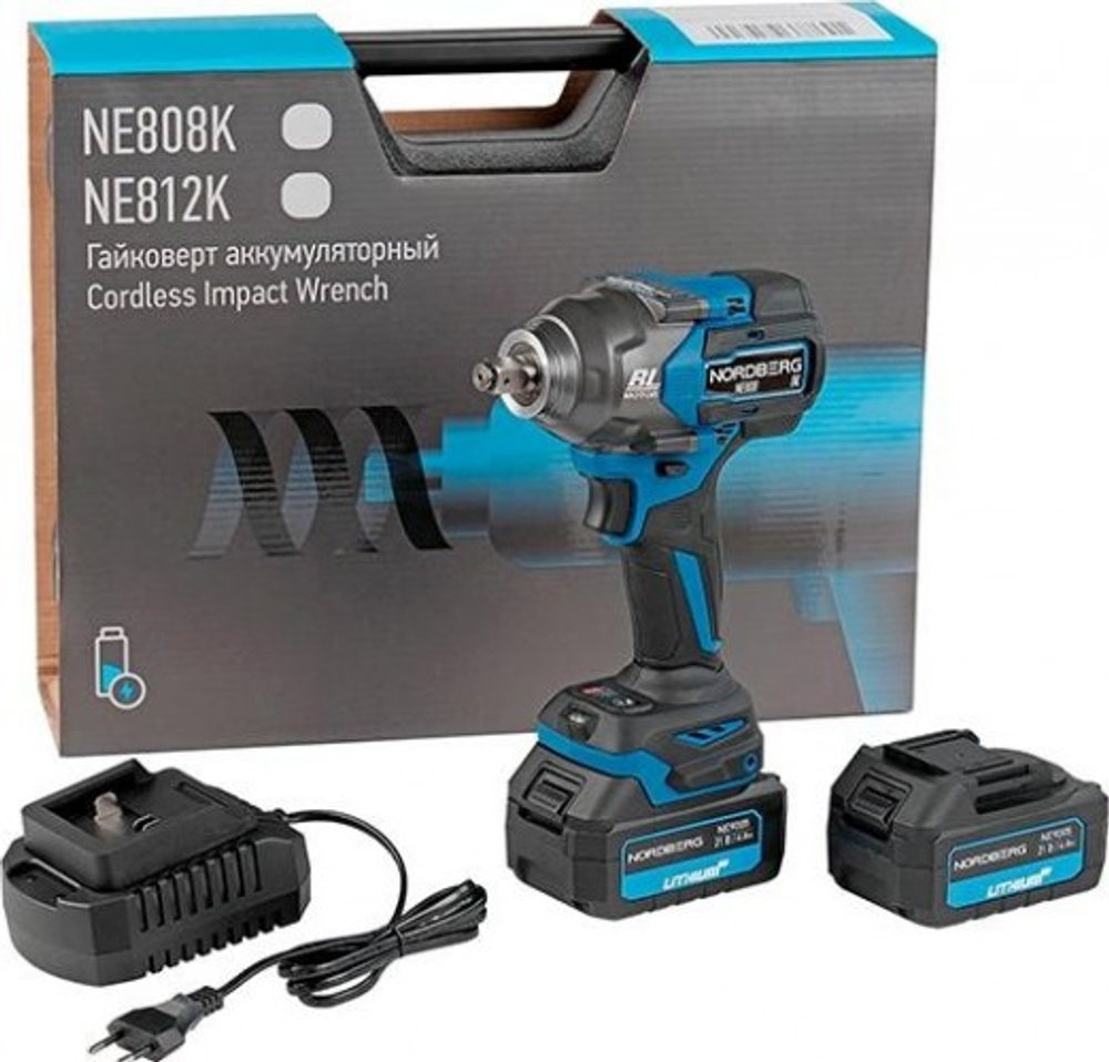 Гайковерт аккумуляторный NORDBERG NE808K NE808K