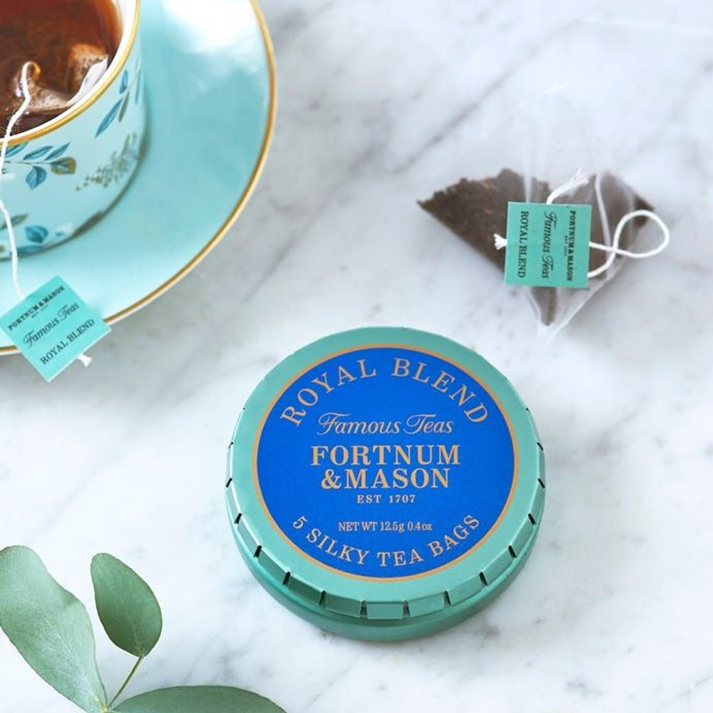 Fortnum and Mason Черный чай Royal Blend Pocket круглая банка в пакетиках, 5 штук по12,5г
