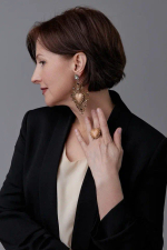 Кольцо Celeste G, разъемное, со вставкой из смальты, CS24.2-1083 (бежевый)