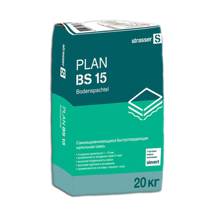 PLAN BS 15 Самовыравнивающаяся напольная смесь strasser, мешок 20 кг