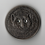 Жетон 500 тугриков 2007 года. Монголия. Росомаха посеребрение.
