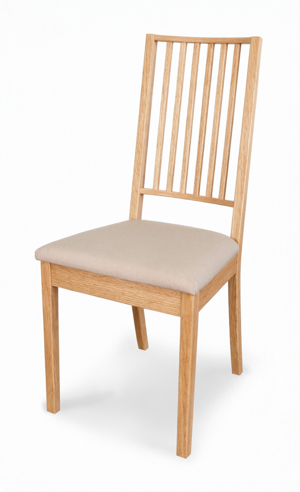 Стул деревянный Берье, светлое дерево + светло бежевый 04