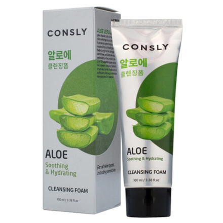 Consly Пенка для умывания кремовая успокаивающая с экстрактом алоэ - Aloe vera soothing, 100мл