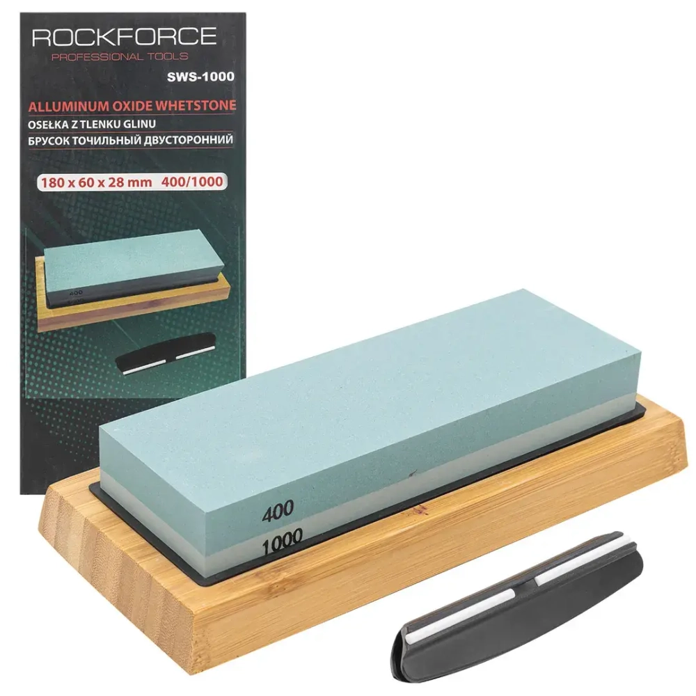 Брусок точильный двусторонний(180х60х28мм,Р400/Р1000) RockForce##Rock FORCE RF-SWS-1000