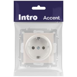 Розетка Intro Accent 6-202-06 2P+E Schuko 16А-250В IP20 СУ AL/CU перламутр