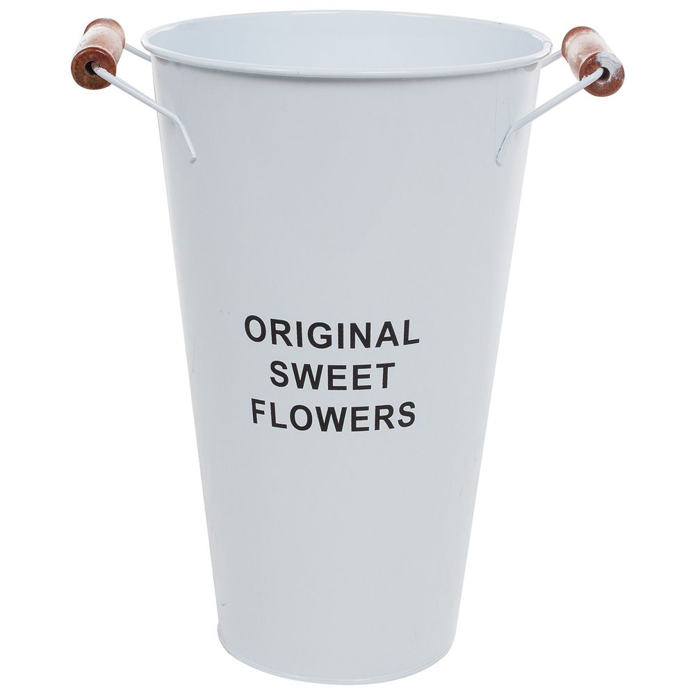 Вазон "Original sweet flowers" (цинк) D18xH30см 4л с ручками (Белый)