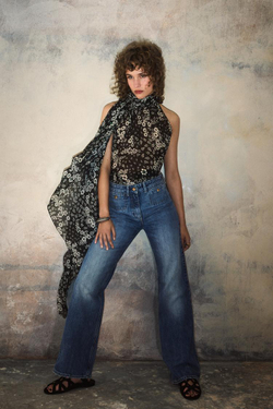 ZARA X KATE MOSS ШИРОКИЕ ДЖИНСЫ С ЗАВЫШЕННОЙ ТАЛИЕЙ, СИНИЙ