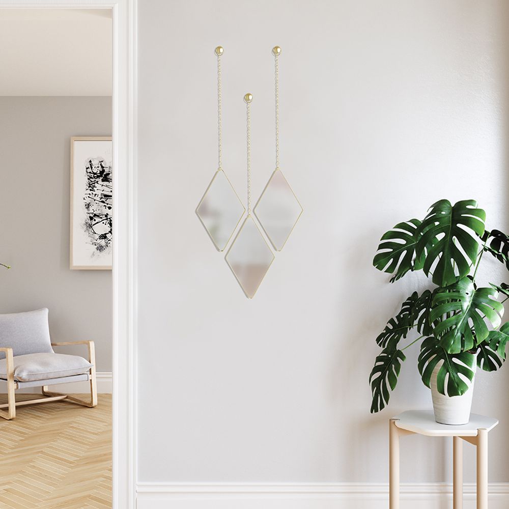 Набор зеркал Dima, матовая латунь, 3 шт.