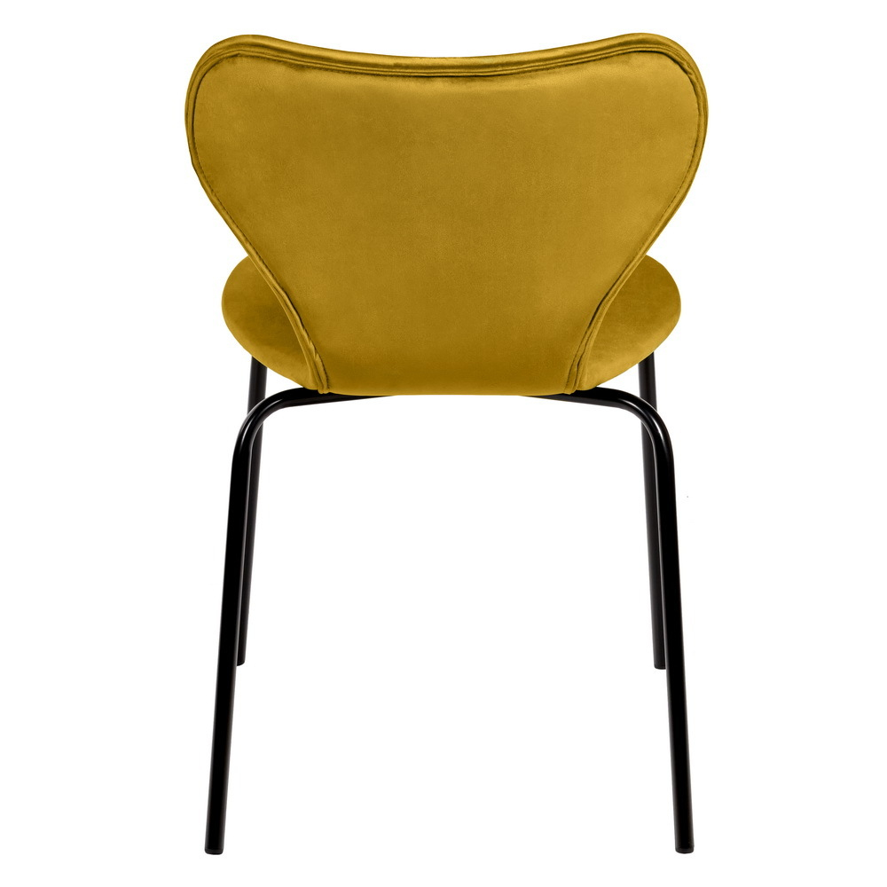 Комплект из 2-х стульев Seven Style горчичный велюр с чёрными ножками