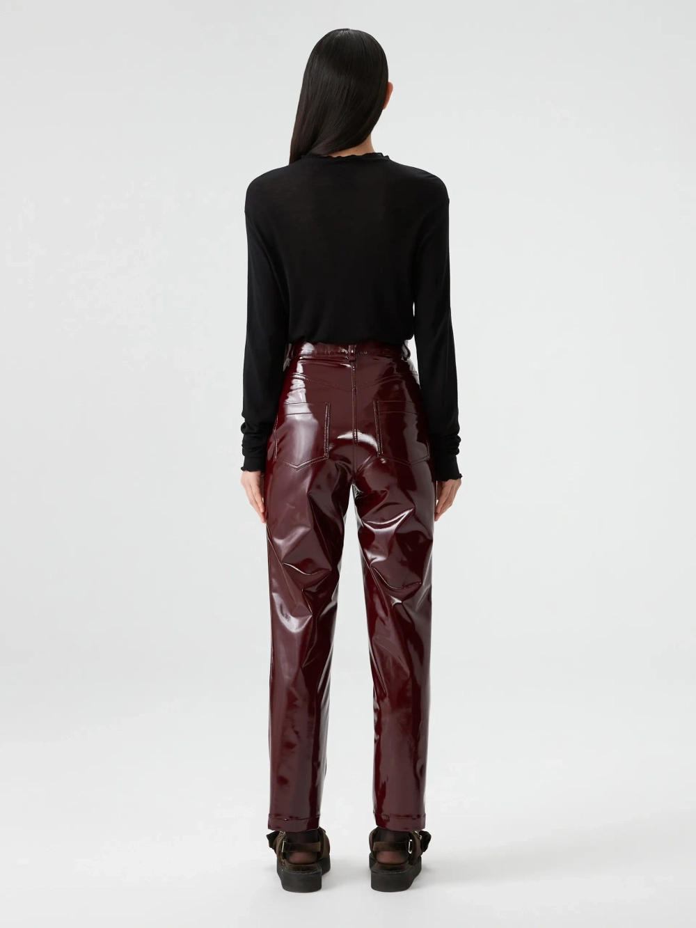 Брюки бордовые из лаке OLA OLA