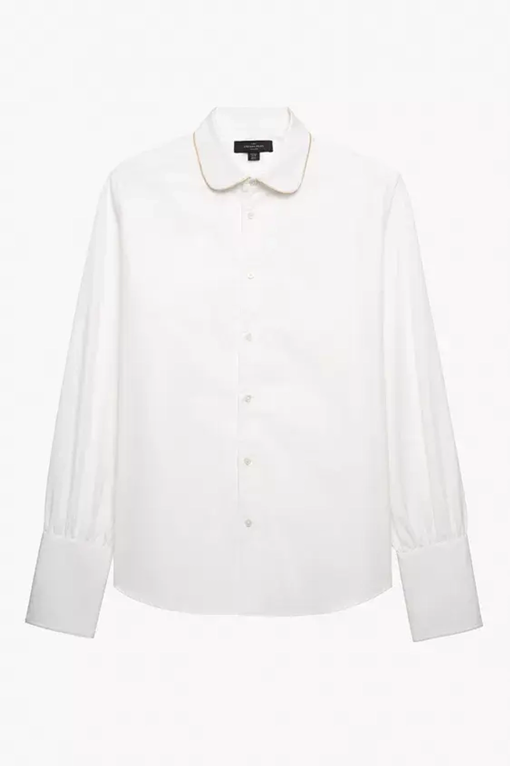 ZARA X STEFANO PILATI РУБАШКА С КОНТРАСТНЫМ ВОРОТНИКОМ, БЕЛЫЙ