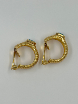 Клипсы кольца с голубыми кристаллами Christian Dior