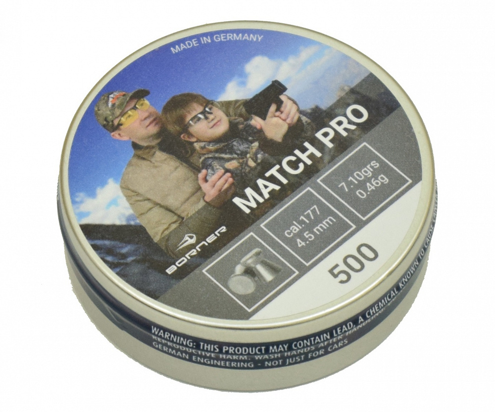 Пули Borner " Match Pro", кал. 4,5 (500 шт.) 0,46гр.