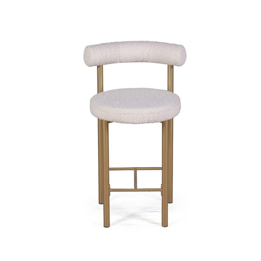 Стул полубарный Biggi, букле Turin ivory / опоры золото