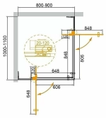 Душевой уголок Cezares Slider 85х105 SLIDER-AH-2-80/90-100/110-C-Cr стекло прозрачное/профиль хром