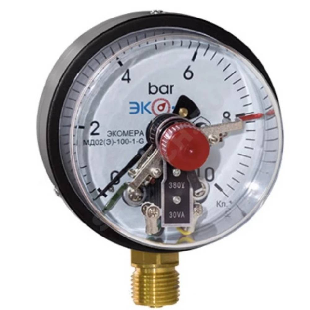 Манометр Экомера рад электр МД02(Э) 0-1,0МПаДк100 G1/2" ст МД02Э-100-G-1МПа