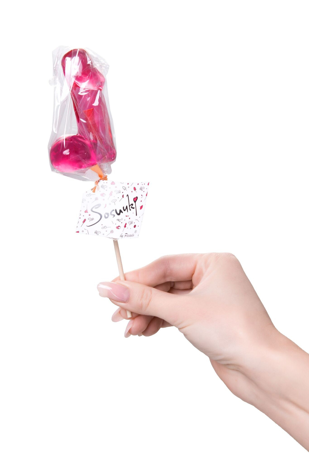 Розовый леденец в форме члена со вкусом айриш крим - 80 гр. (Цвет: розовый)