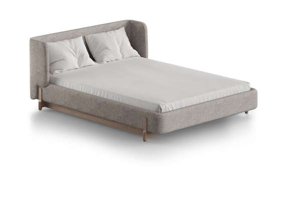 Кровать Basic спальное место 140*200 см (бежевый, рогожка)