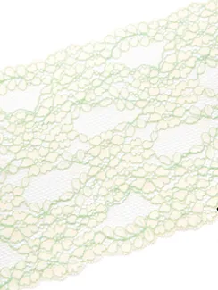03-174 Кружево эластичное 16 см, желтый/салатовый