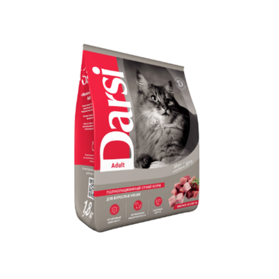 Сухой корм для кошек Darsi Adult, мясное ассорти 10 кг