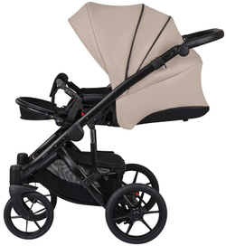 Детская коляска Bexa Ideal Eco 3 в 1 с автокреслом Avionaut Cosmo IE02 черный+св.бежевая кожа