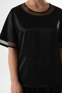 Блузка женская 4504зп, черный #347Ч094504зп