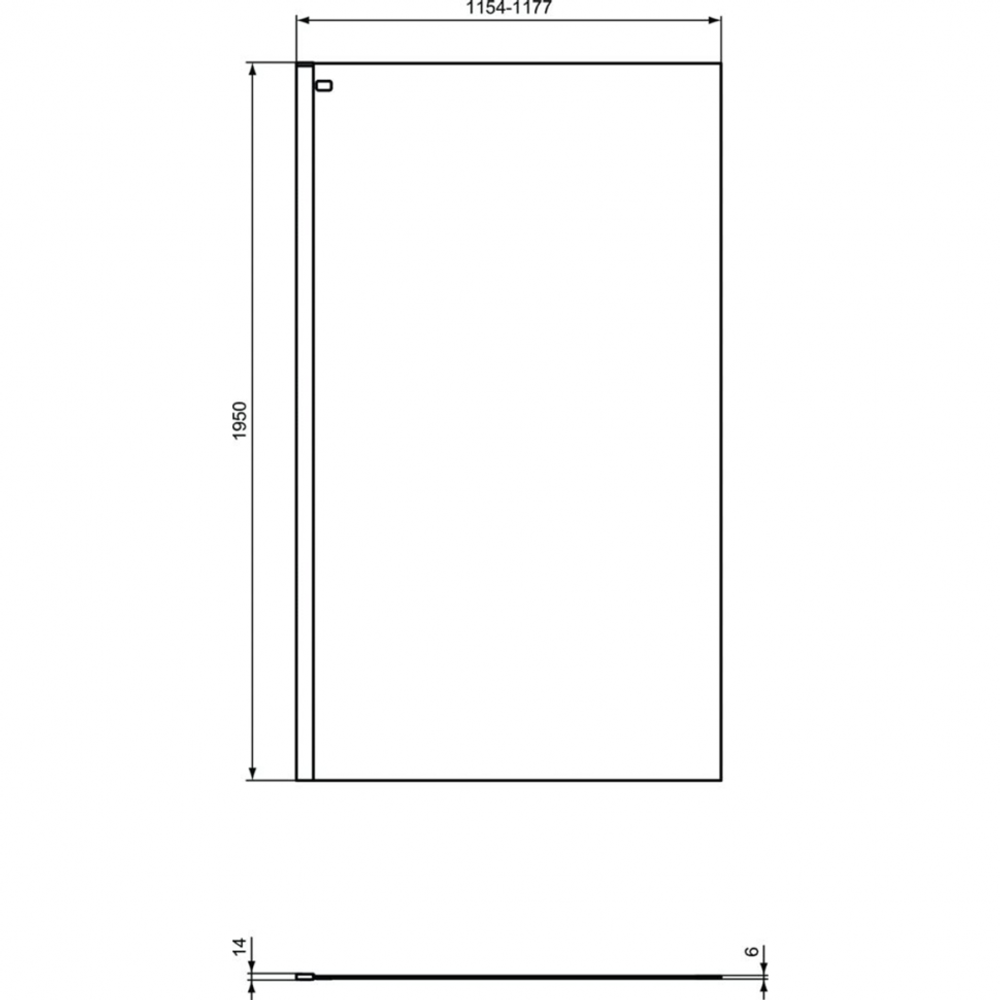 Фиксированная панель 120 см Ideal Standard CONNECT 2 Wetroom panel K9379EO