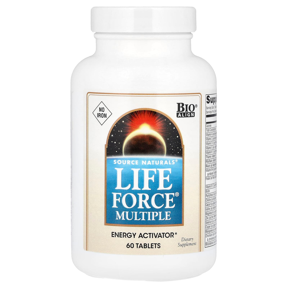 Source Naturals, Life Force® Multi, мультивитаминный комплекс, без железа, 60 таблеток